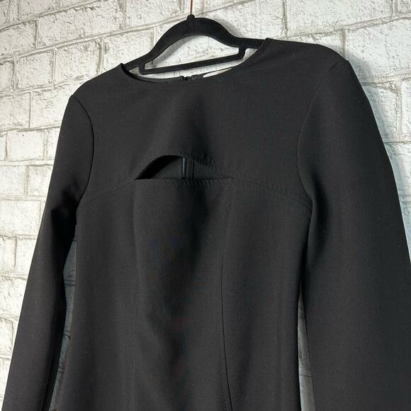 Likely Black Dress Keller Long Sleeve Mini Cut Out Bodycon Neutral Party 4 - Picture 8 of 9
